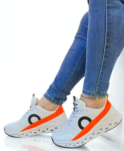 Ref runing blanco naranja unisex